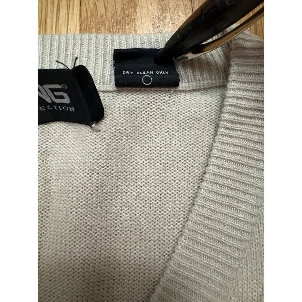 Ping Collection Silk Cashmere Sweater Vest Mens XL Cream Argyle V-Neck Golf